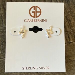 Giani Bernini Sterling Silver Snake Stud Earrings - New!